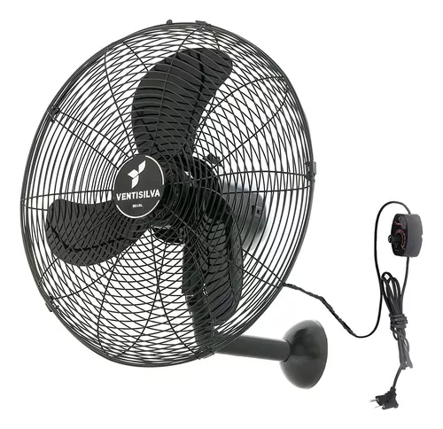 Ventilador de Parede Ventisilva Venti50P Com 3 Pas Preto Estrutura Preto 50cm Diametro